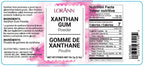 LorAnne Xanthan Gum label with nutrition facts: 22 servings per container, serving size: 1 tsp, 7 calories, 0g fat, 0g cholesterol, 62mg sodium, 13mg potassium, 2g carb, 2g fiber, 0g sugar, 0g protein. Ingredients: xanthan gum powder - gluten free